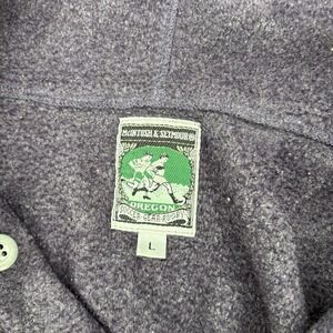 Vintage Mcintosh & Seymour 1/4 Button Hooded Fleece Grey/purple Rugby Mens Large